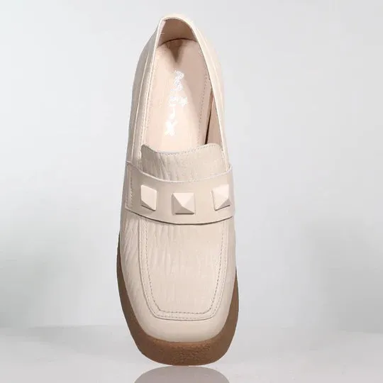 Minx Kendra Ivory Quilted Leather Shoe