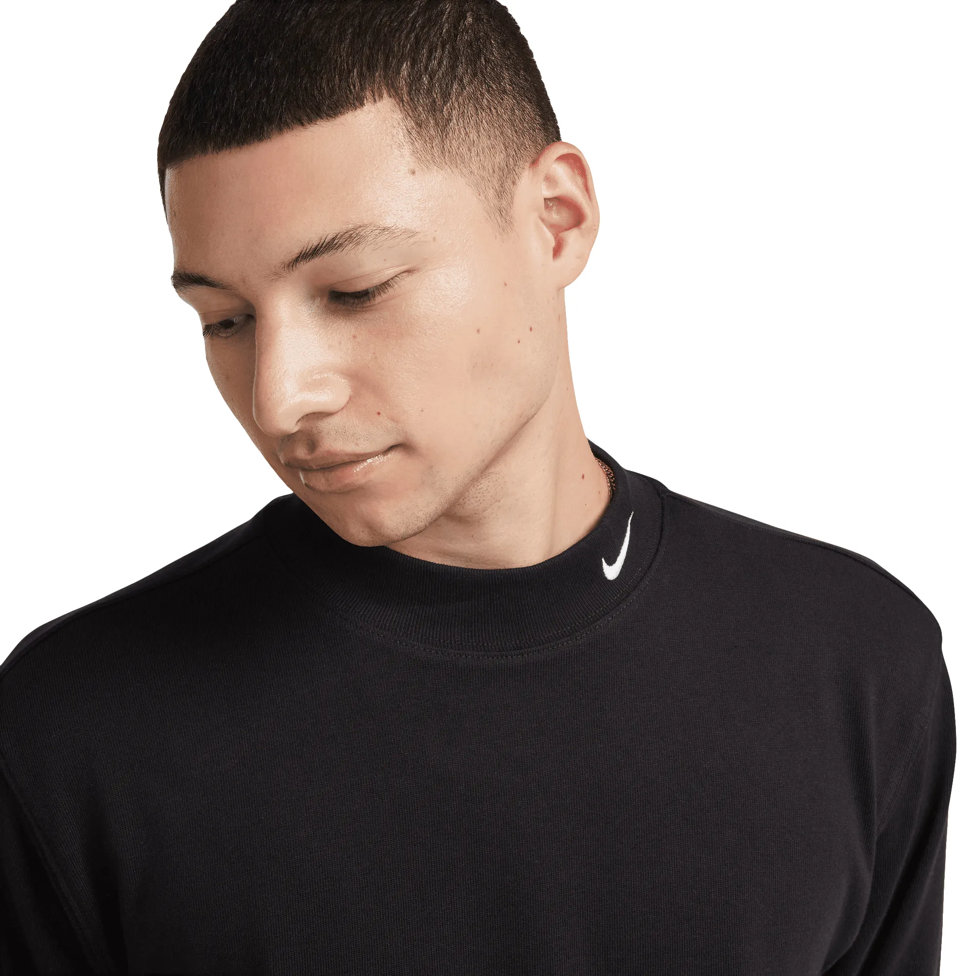 Nike Life L/S Mock Neck Shirt Black/White DX5868-010