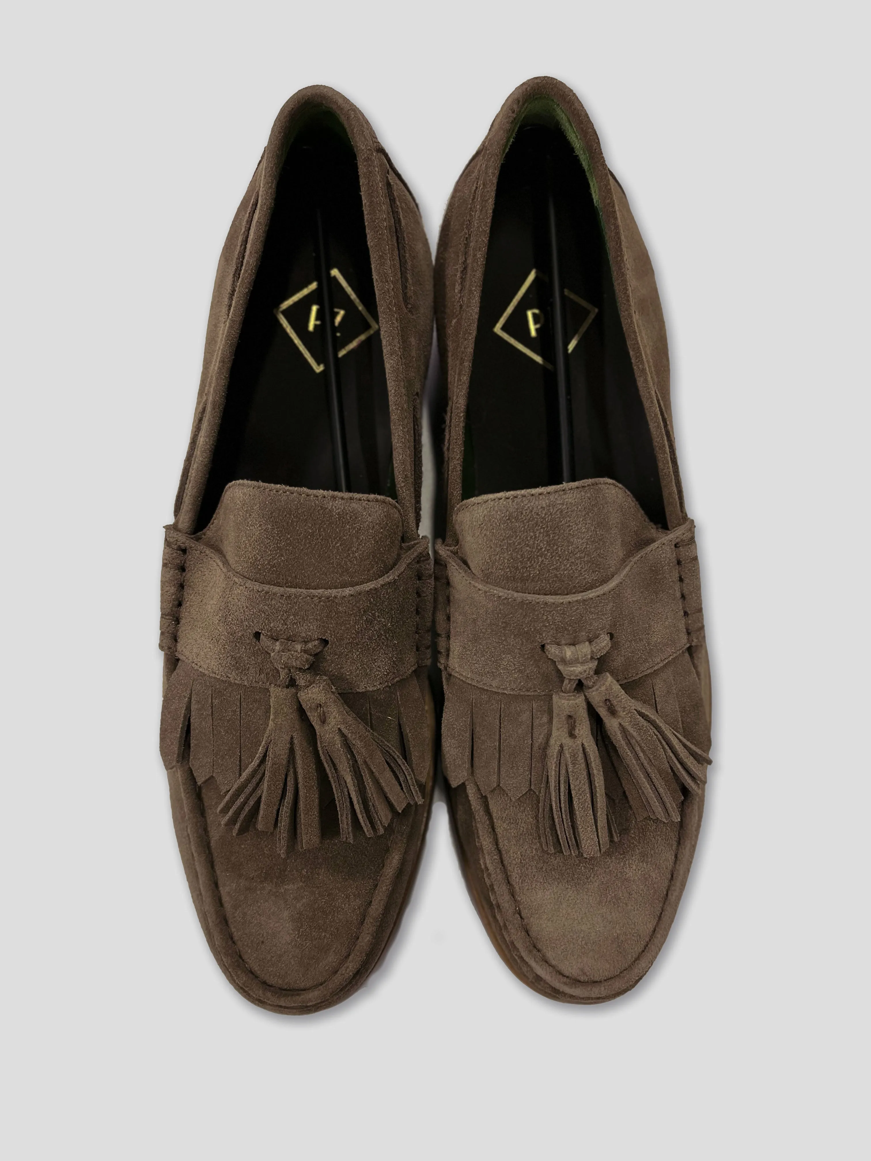 Pal Zileri Men's Suede Tassel Loafers -  BROWN