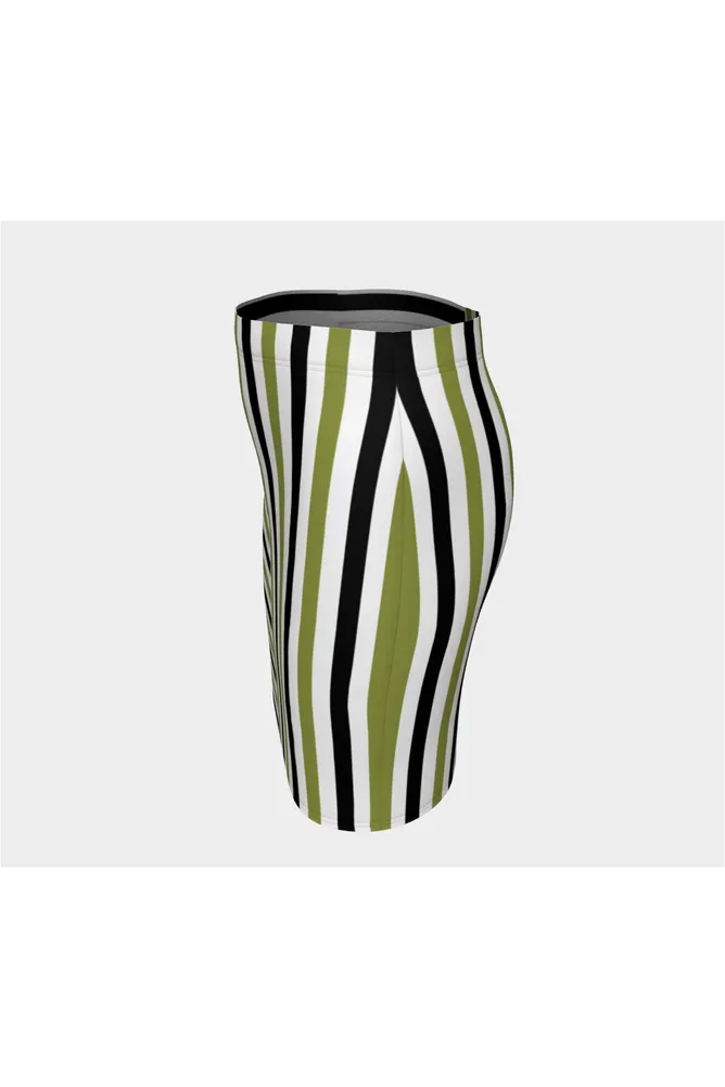 Pepper Stem Bi-Directional Striped Fitted Skirt