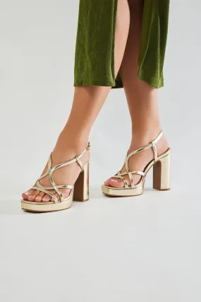 Preslie Heeled Sandals - Gold