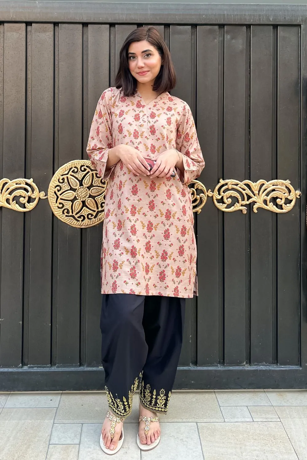 Printed Khaddar Kurti - D35