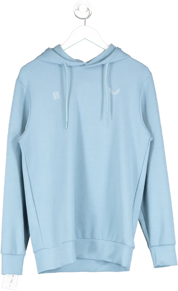 REISS Blue Castore - Finlay Bonded Jersey Hoodie UK S