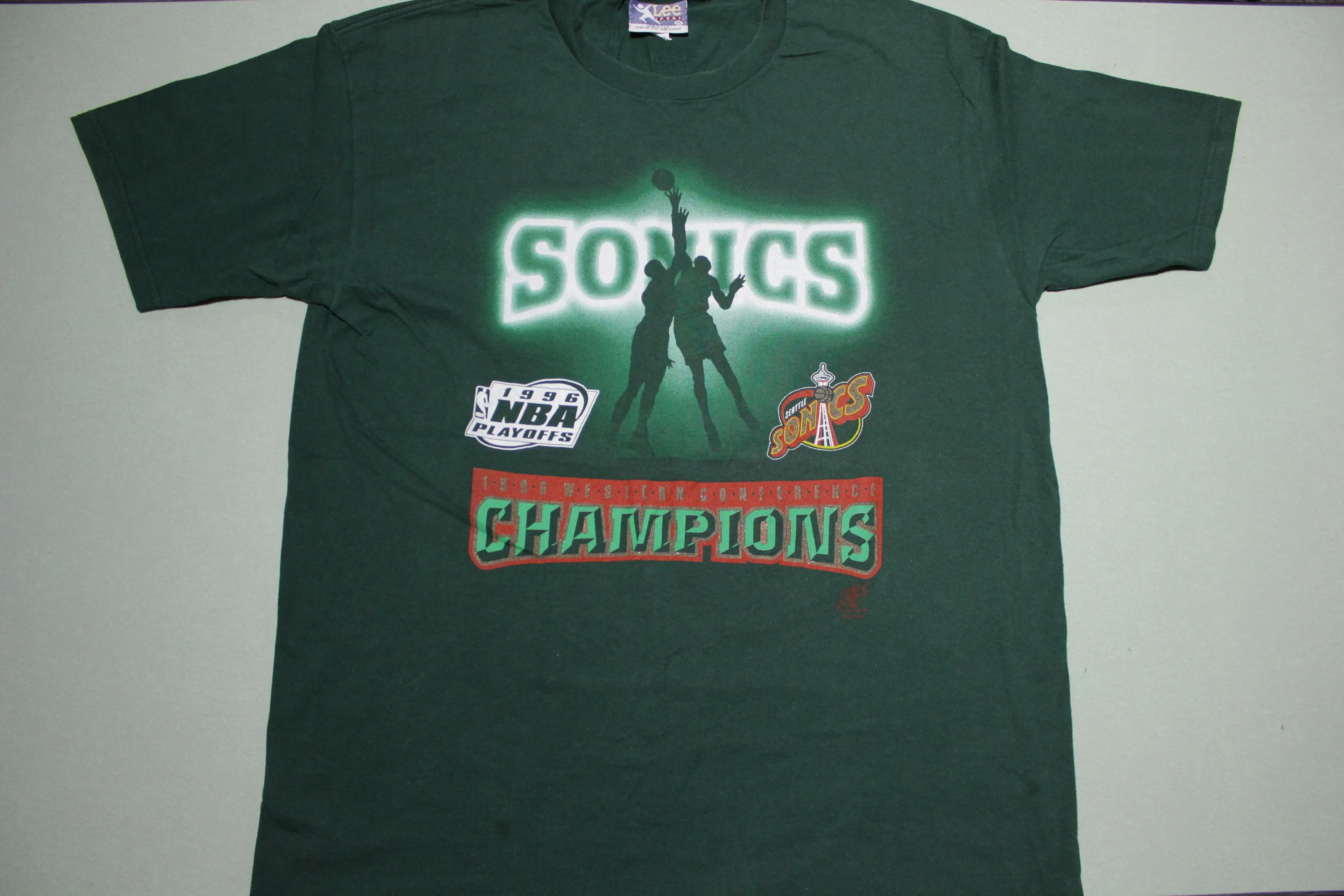 Seattle Sonics 1996 Champions Vintage NBA Playoffs 90's Lee Sport USA T-Shirt