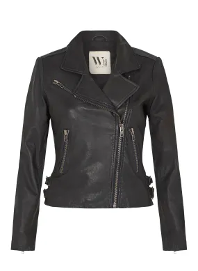 The New Yorker Motor Jacket Worn in Charcoal Leather