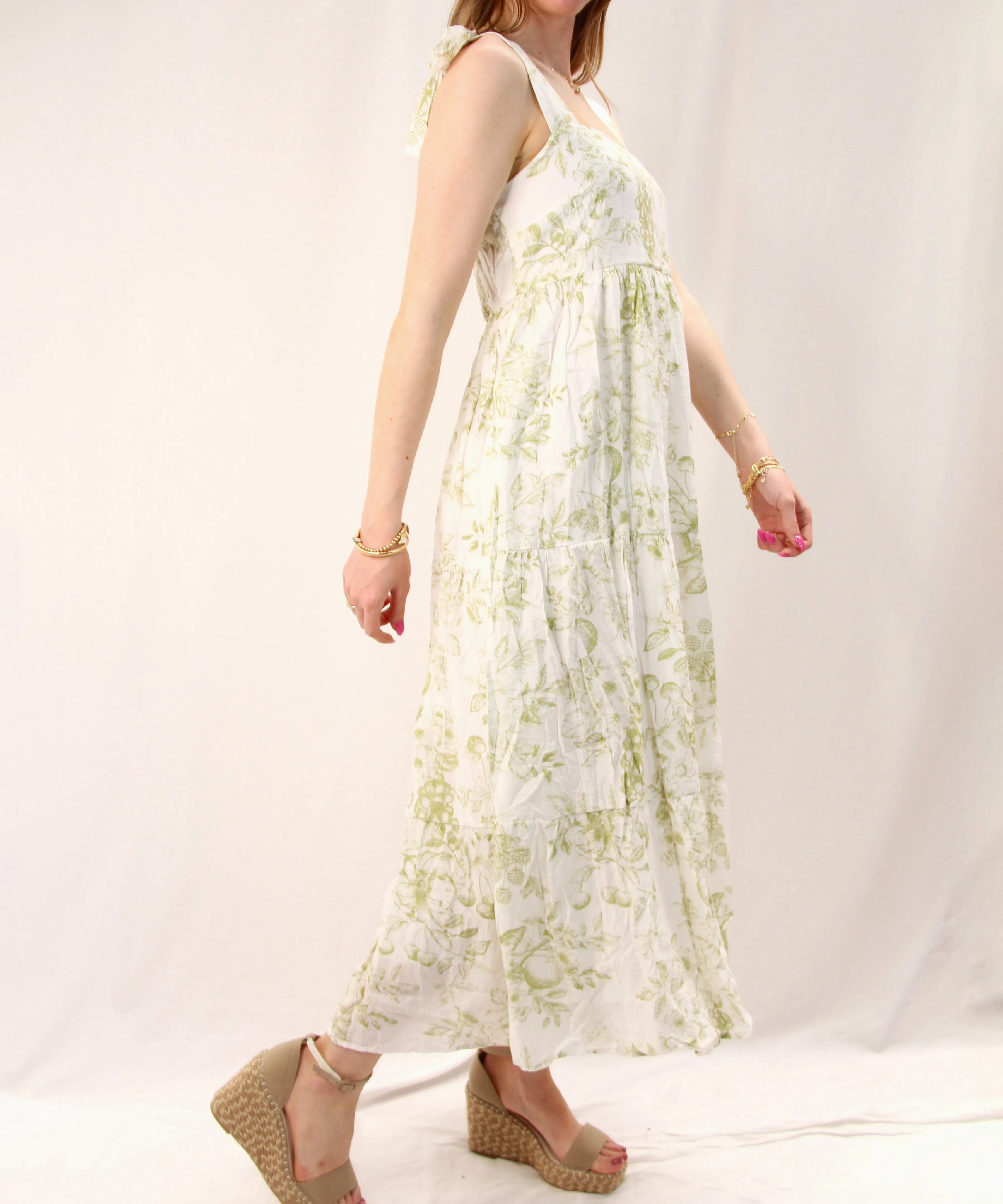 Tiered Midi Dress - Olive