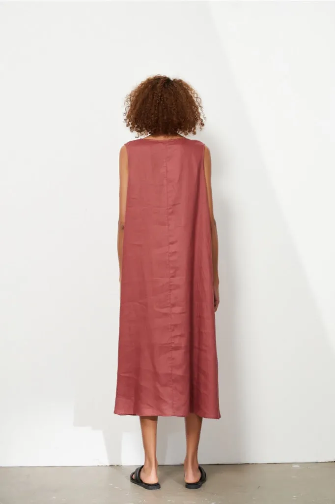 Tirelli - A-line Tank Dress - Soft Ruby