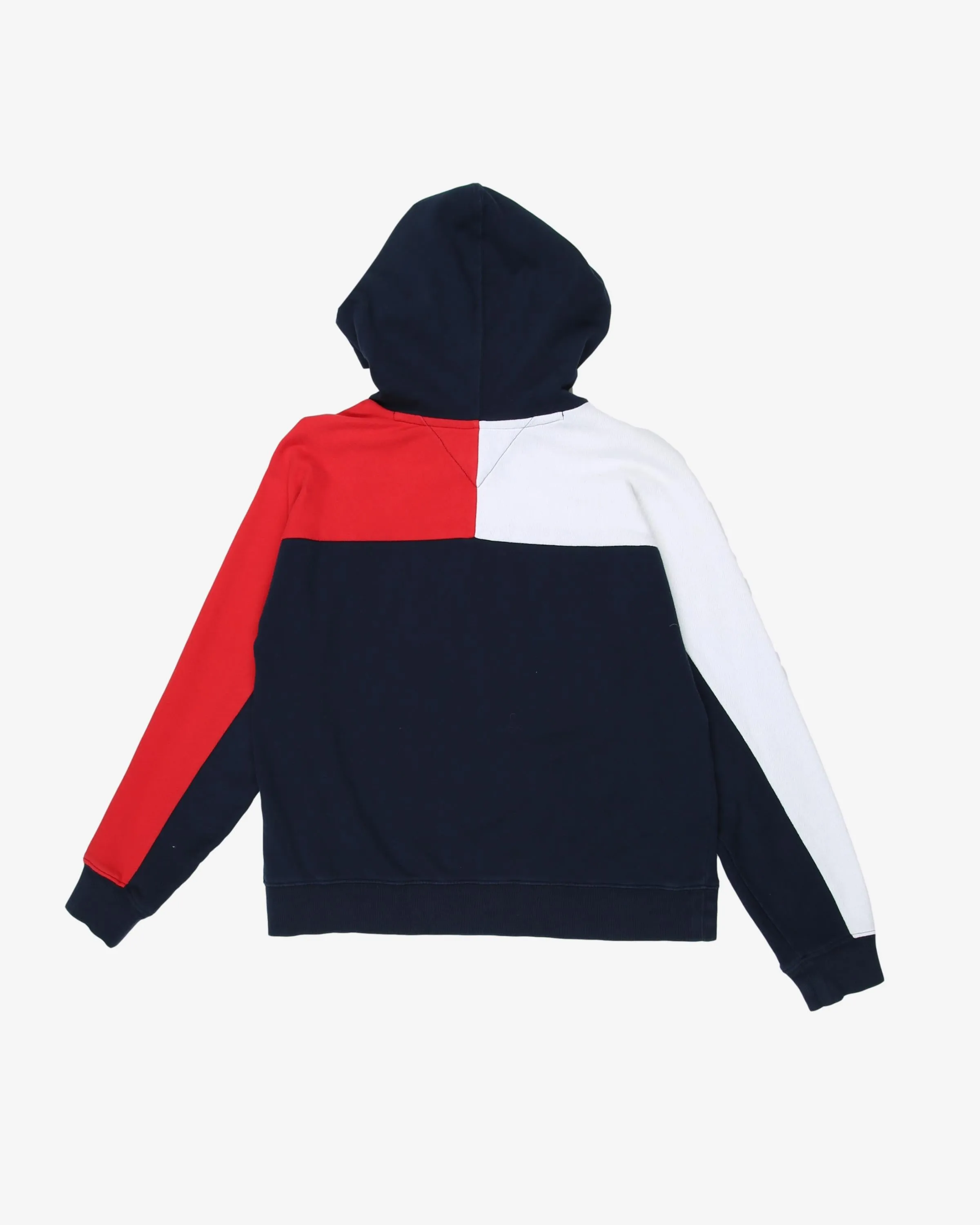 tommy hilfiger blue print logo hoodie - xs