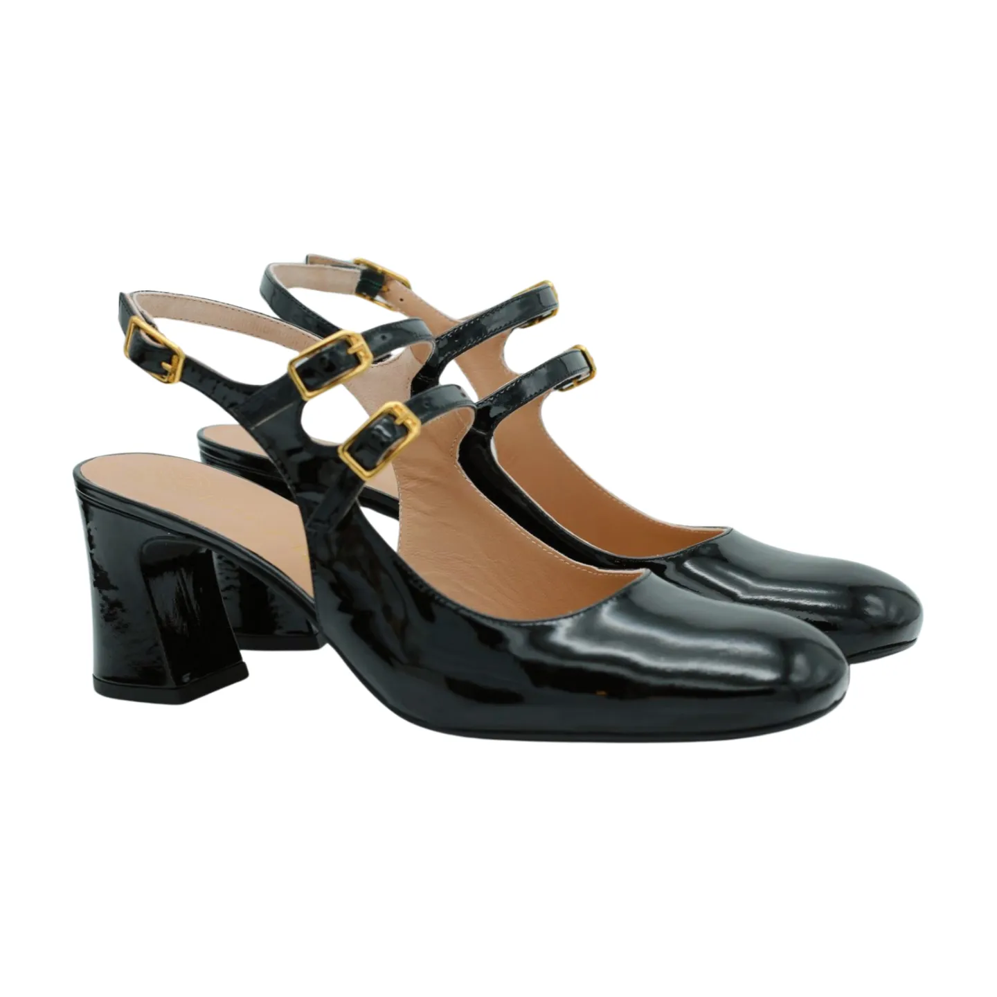 UNISA Black Patent Heeled Mary Jane Shoe Miluca