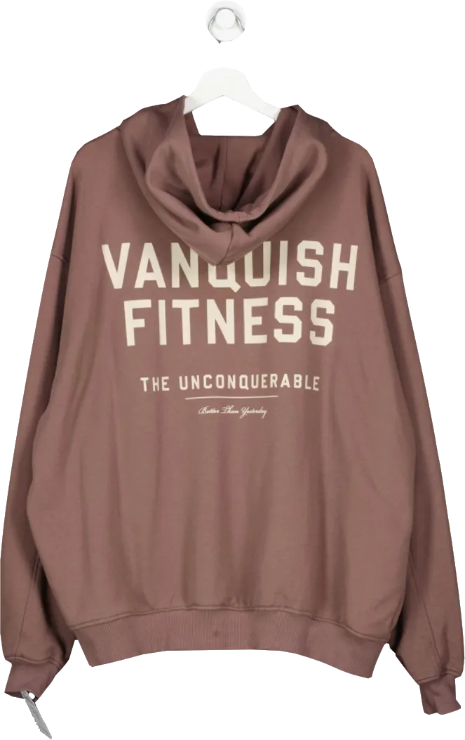 Vanquish Brown The Unconquerable Oversized Pull On Hoodie UK XL