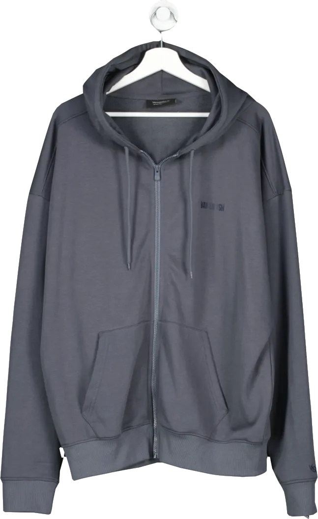 Vanquish Grey Oversized Full Zip Hoodie UK XL