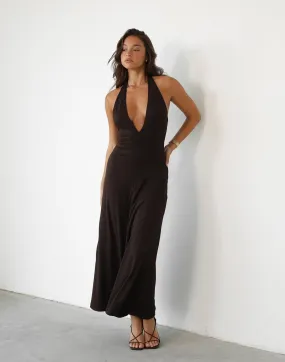 Victoria Maxi Dress (Chocolate)