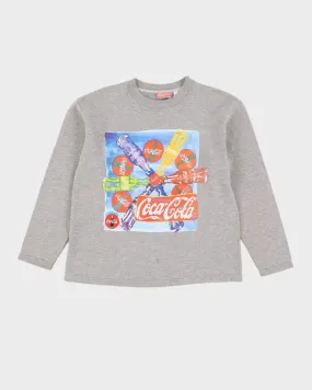 Vintage 1996 Coca Cola Bottles Grey Graphic Sweatshirt - S