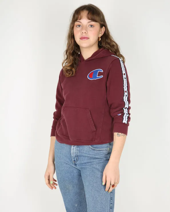 Vintage Champion side tape logo hoodie - S