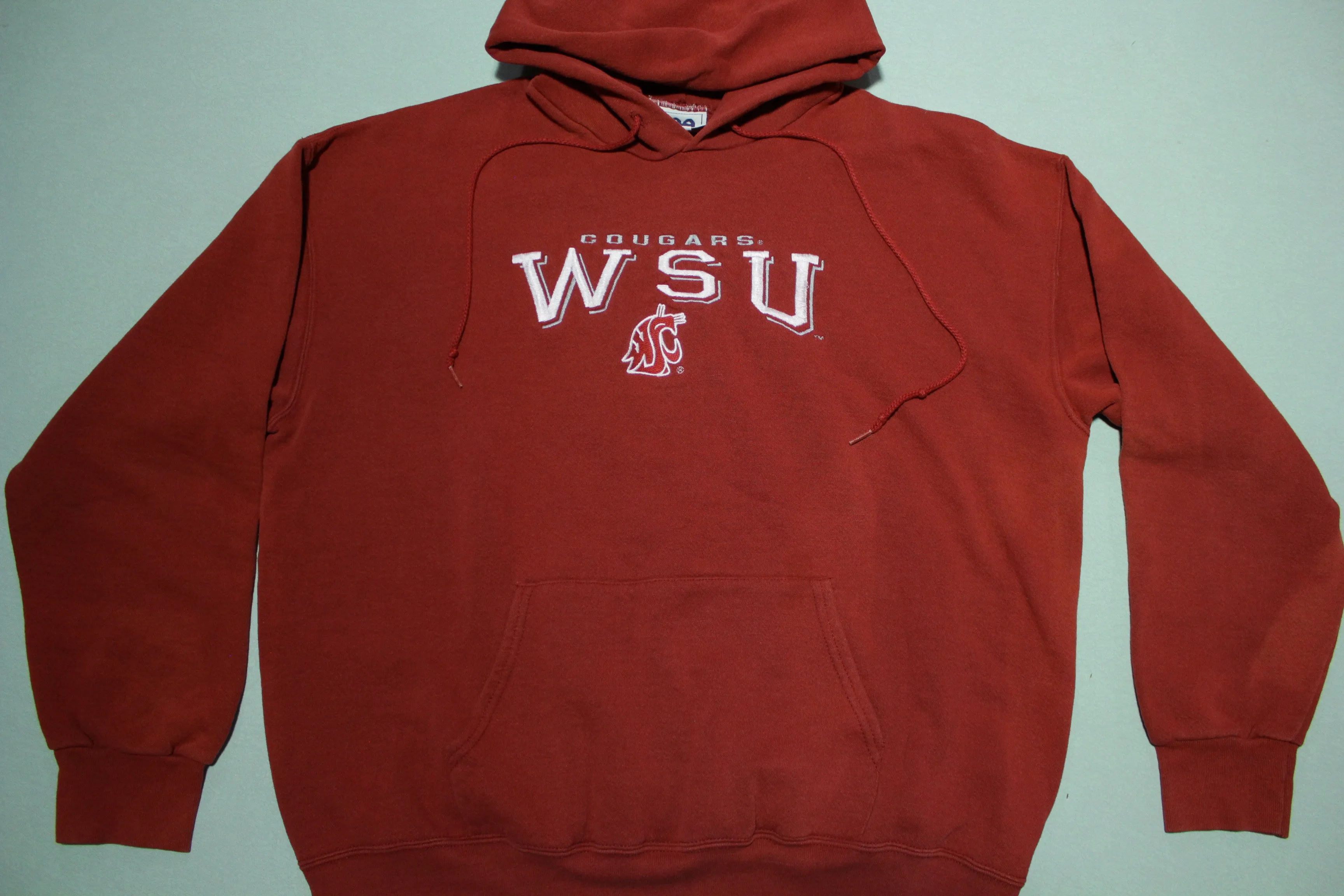 WSU Cougars Vintage 90's Lee Sport Nutmeg Made in USA Embroidered Hoodie Sweatshirt